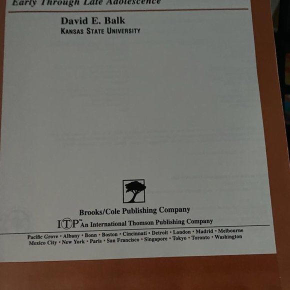 Adolescent Development : Early Through Late Adolescence by David E. Balk - Picture 3 of 3